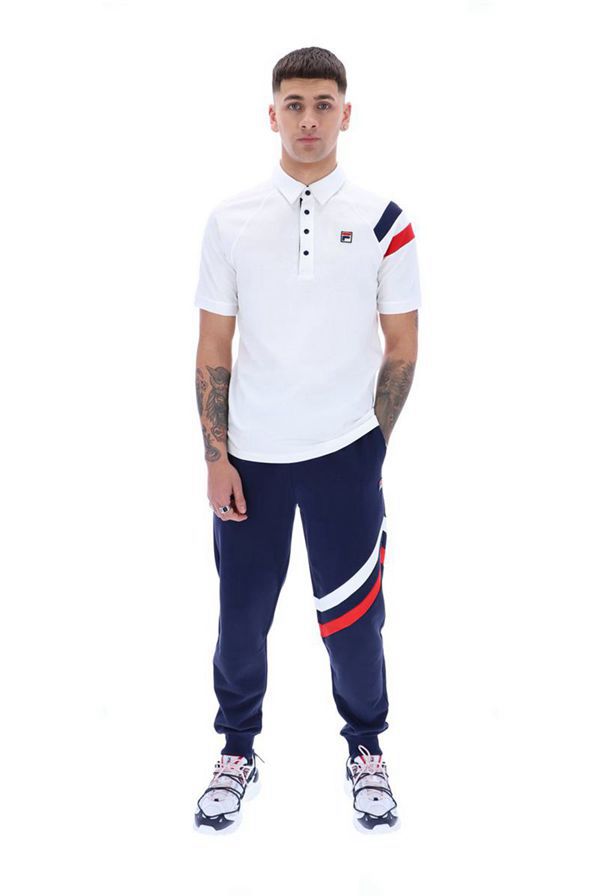 Camisas Polo Fila Homem Branco - Fila Gabriel Raglan Sleeve Portugal Lisboa,ZRUD-41295